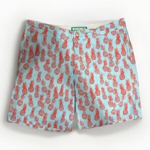 Bonobos Men's Board Shorts Red Pineapple Print Blue Sz 33 7" Inseam